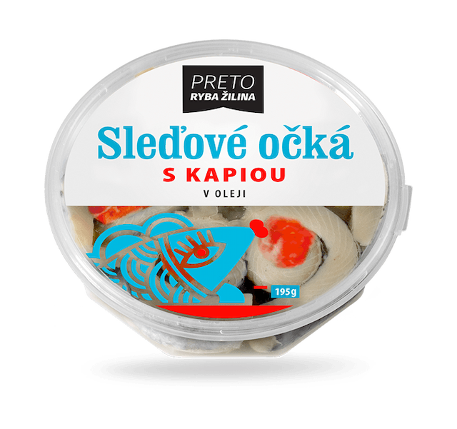 Sleďové očká v oleji s kapiou 195g