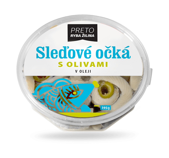 Sleďové očká v oleji s olivami 195g