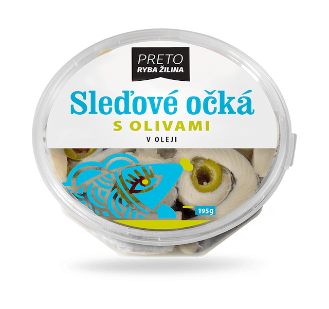 Sleďové očká v oleji s olivami 195g