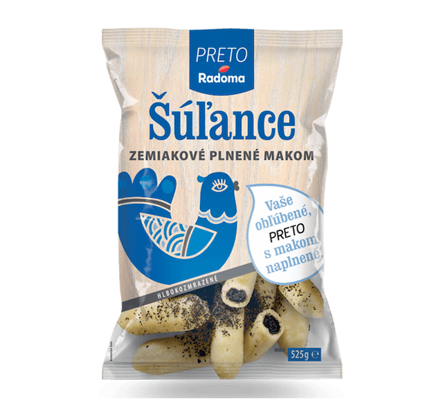 Šúľance zemiakové plnené makom 525g